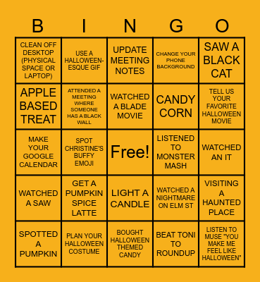 FRIDAY THE 13TH VIDEO Bingo Card