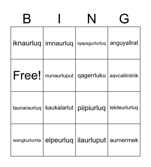 5th Spelling Bingo Unit 1 Wk. 4 Bingo Card