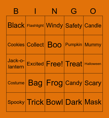 October spooky bingo Card