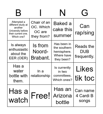 Ice-Ice Breaker! Bingo Card