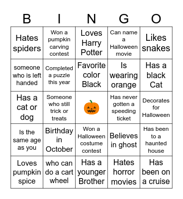 🎃🎃 Halloween Bingo 🎃🎃 Bingo Card