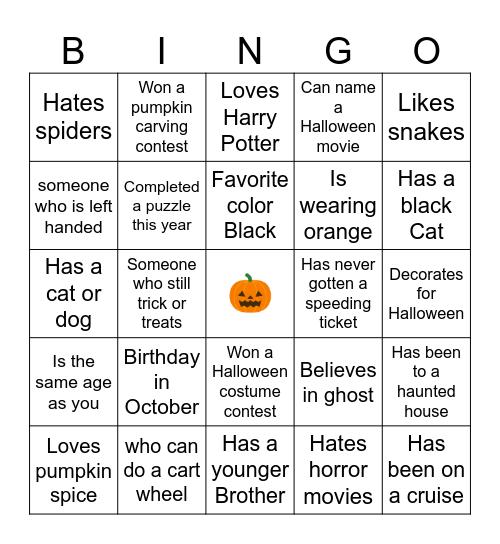 🎃🎃 Halloween Bingo 🎃🎃 Bingo Card