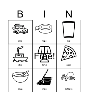 Vocab Bingo Card