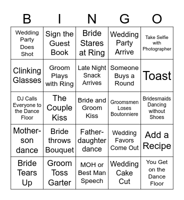 Arendt Ramsey Wedding Bingo Card