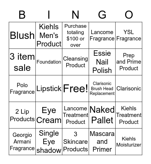 Luxury Beauty Store                        Friends and Family Bingo  March18th-28th Bingo Card