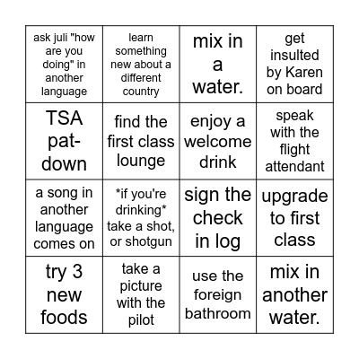 JULIWORLDWIDE CHALLENGE Bingo Card