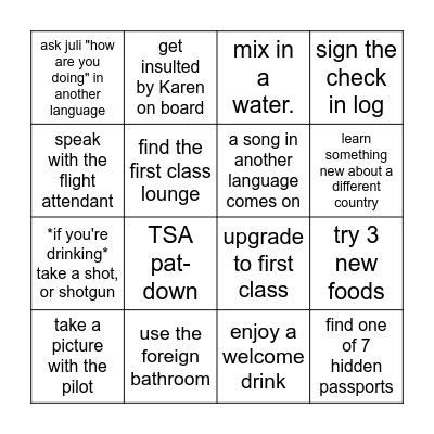 JULIWORLDWIDE CHALLENGE Bingo Card