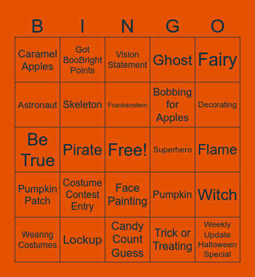 Brandoween Bingo Card
