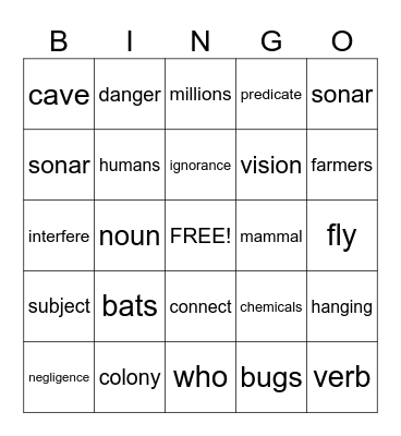 Language LIve!  Bingo Card