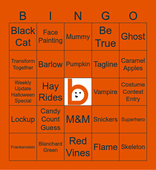 Brandoween Bingo Card