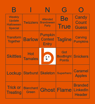 Brandoween Bingo Card