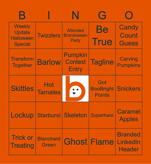Brandoween Bingo Card