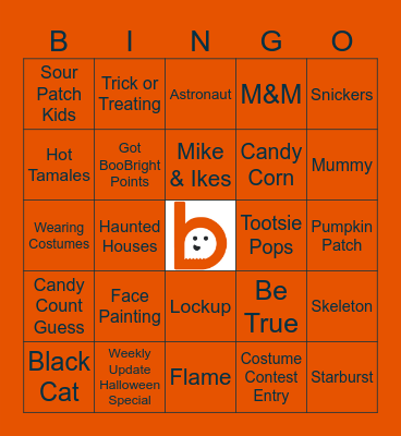 Brandoween Bingo Card