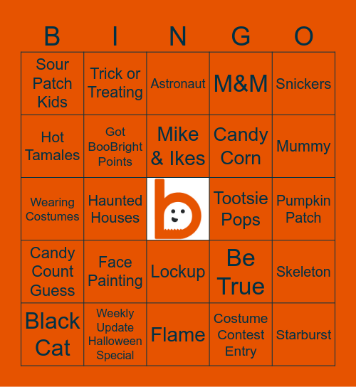 Brandoween Bingo Card
