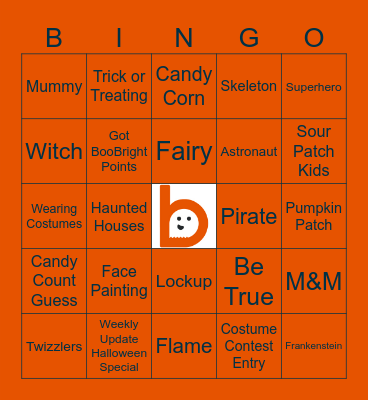 Brandoween Bingo Card