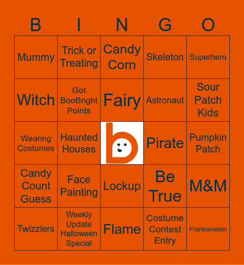 Brandoween Bingo Card