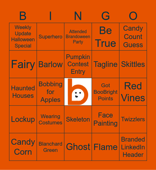 Brandoween Bingo Card