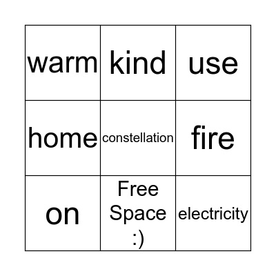 Word Wall Bingo Card