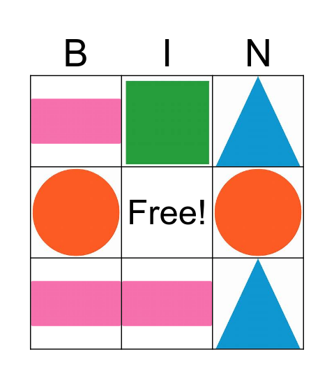 Shapes (images) Bingo Card