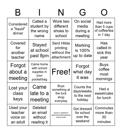 2023 Year End Function BINGO Card