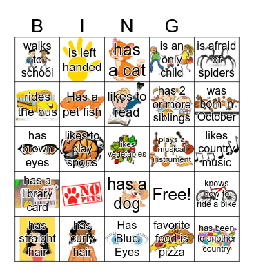 Get to know you bingo Card