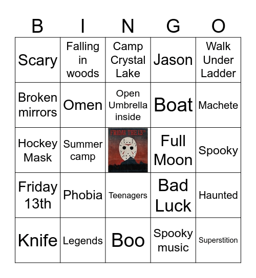 Friday the 13th Bingo Card
