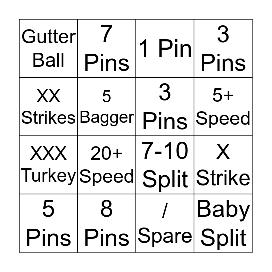 Pins for Wins 2016  Bingo Card