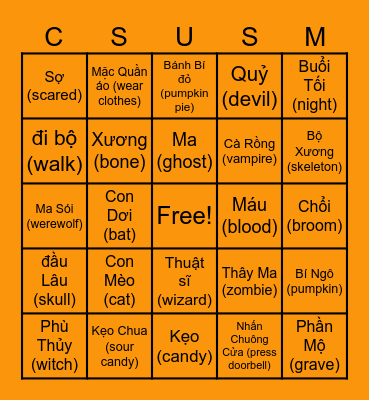 VSA CASINO NIGHT Bingo Card