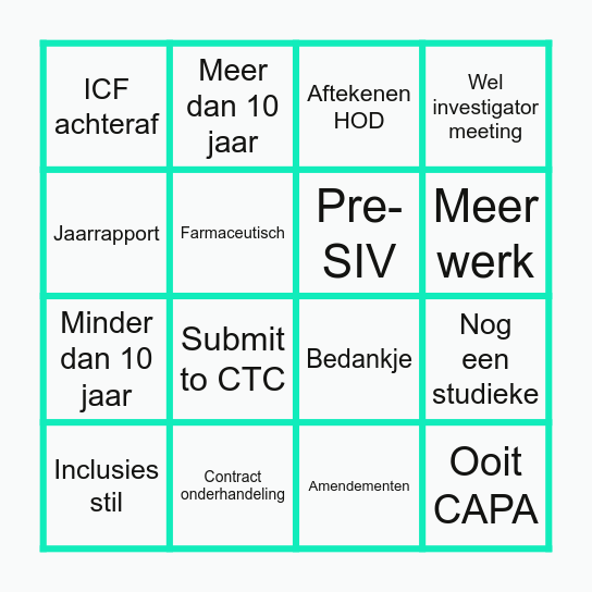 CTC Bingo Card