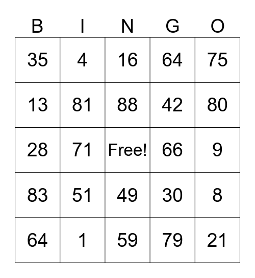 KORFBALL SA Bingo Card