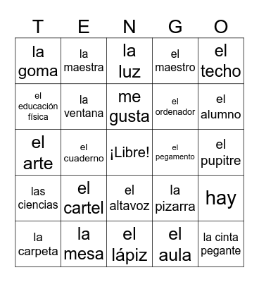 La Clase Bingo Card