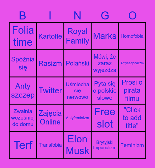 Bingo mazierska Bingo Card