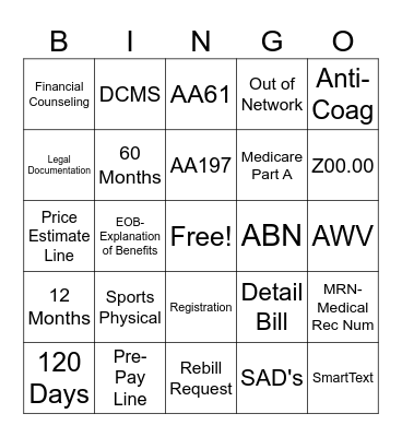 Corewell Health Bingo Card