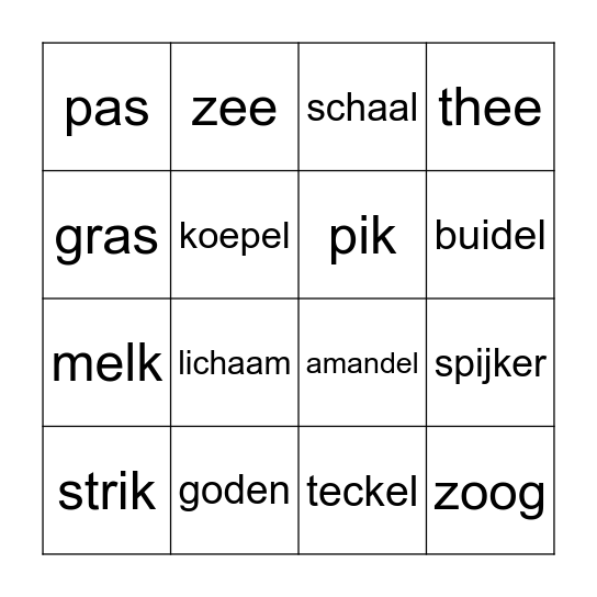 samenstellingen Borsten Bingo Card