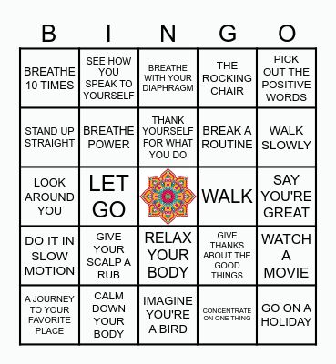 MINDFUL MONDAY Bingo Card