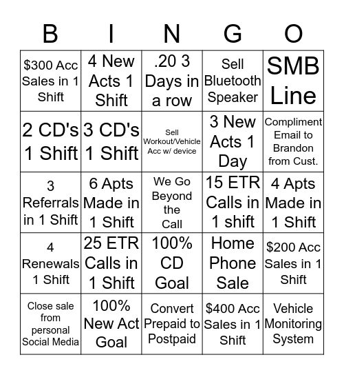 LADARIUS Bingo Card