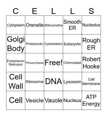 Cells Bingo Card