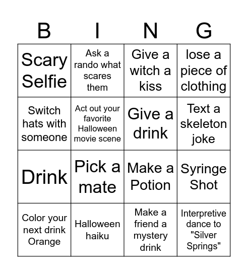 Witch Fest Bingo Card