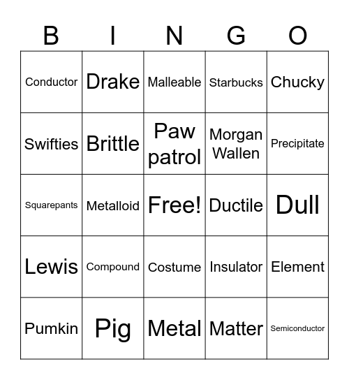 Unit 1 & 2 Bingo Card