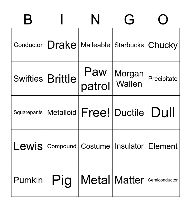 Unit 1 & 2 Bingo Card