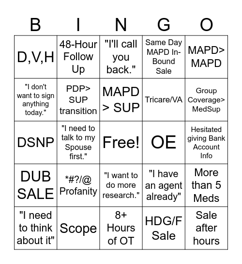 DIAL BINGO Card