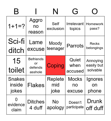Baba Bingo Card