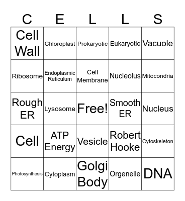 Cells Bingo Card