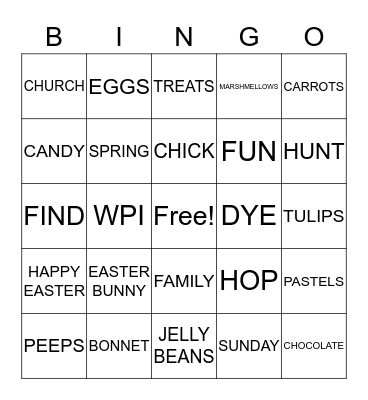 EASTER BINGO! Bingo Card