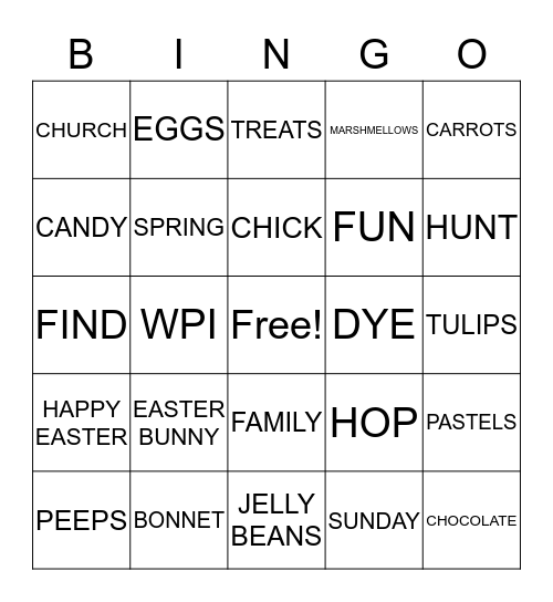 EASTER BINGO! Bingo Card