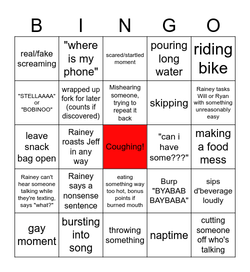 Rainey Bingo Card