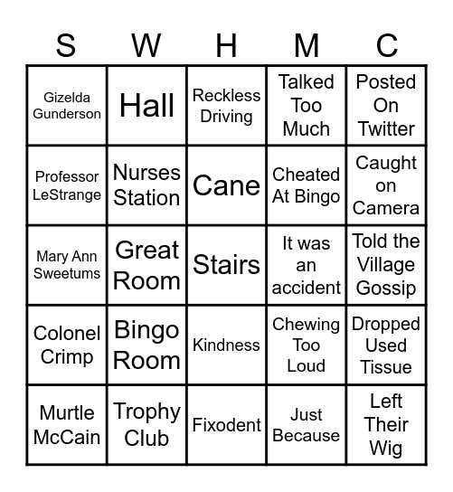 Mystery Bingo Card