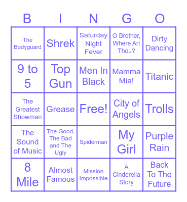 Music from Movies Bingo Card