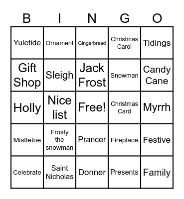 Trinity Auxiliary Christmas Bingo 2023 Bingo Card