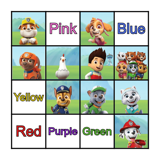 Mia Paw Patrol Bingo Card